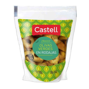 Aceitunas Verdes  En Rodajas Castell X 180 Gr